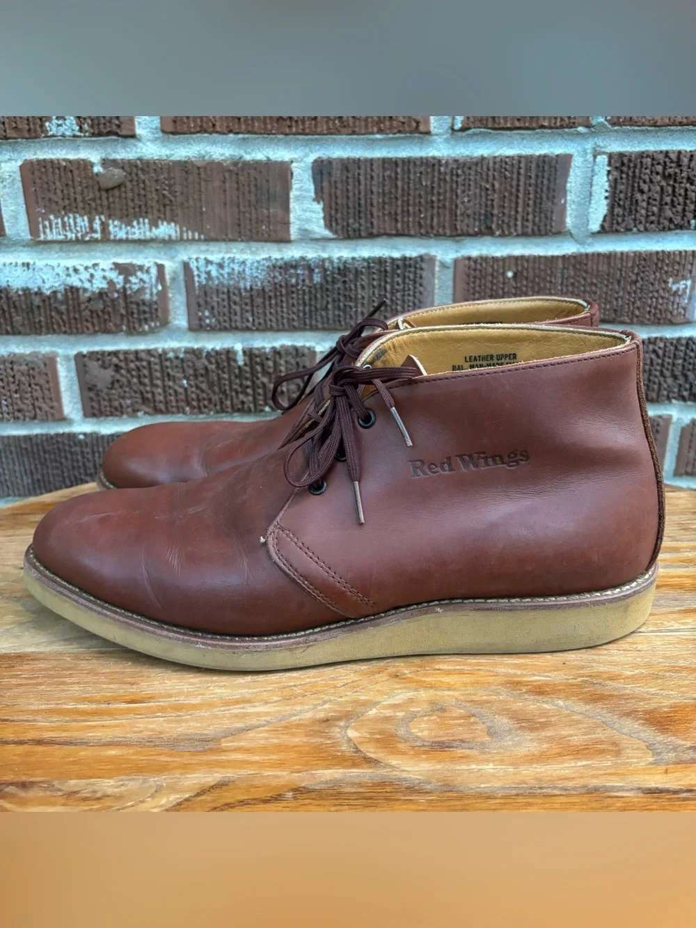 Red Wing Men's Sz 12 A Work Boots 595 Chukka Heritage Brown Leather USA Utility